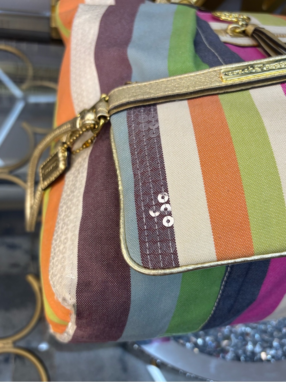 *SOLD*Coach 2010 y2k Poppy Legacy Stripe Glam Tote w/ matching wallet EUC - Picture 13 of 16